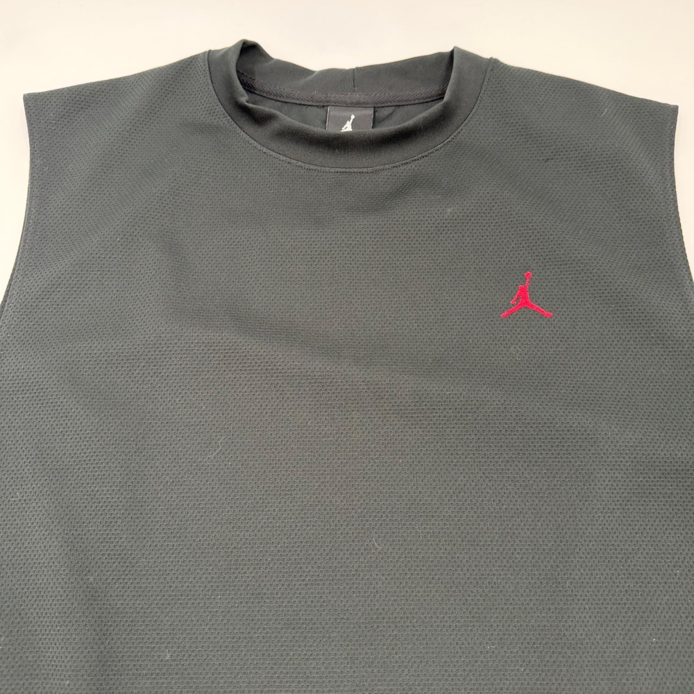 Jordan Brand Mens Sleeveless Basketball Shirt Black White Red XL 214563-011